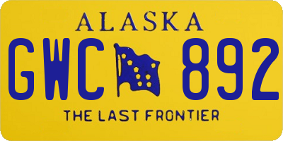 AK license plate GWC892