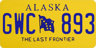 AK license plate GWC893