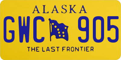 AK license plate GWC905