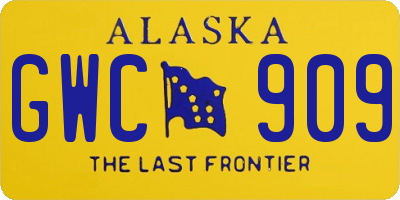 AK license plate GWC909