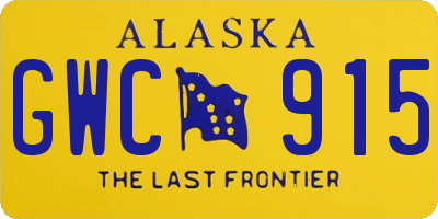 AK license plate GWC915