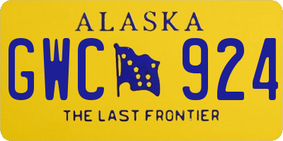 AK license plate GWC924