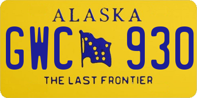 AK license plate GWC930