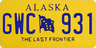 AK license plate GWC931