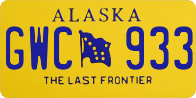 AK license plate GWC933