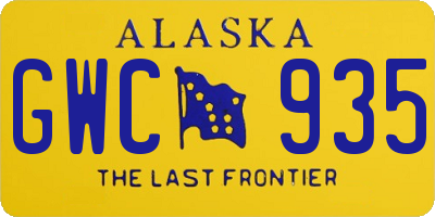 AK license plate GWC935