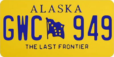 AK license plate GWC949