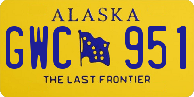 AK license plate GWC951