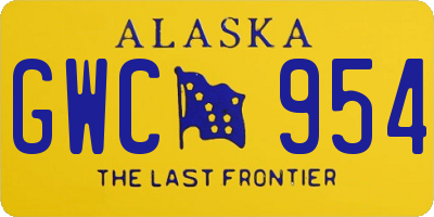 AK license plate GWC954