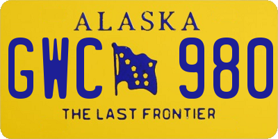 AK license plate GWC980