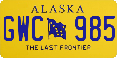 AK license plate GWC985