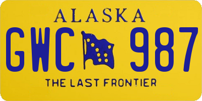 AK license plate GWC987