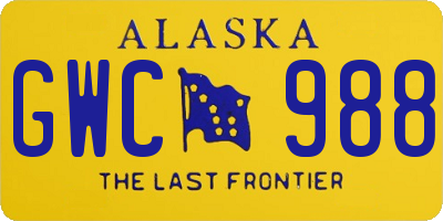 AK license plate GWC988