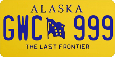 AK license plate GWC999