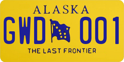 AK license plate GWD001