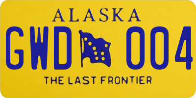 AK license plate GWD004