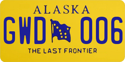 AK license plate GWD006