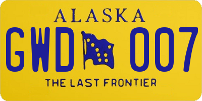 AK license plate GWD007