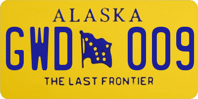 AK license plate GWD009