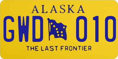 AK license plate GWD010