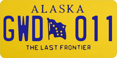 AK license plate GWD011