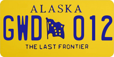 AK license plate GWD012