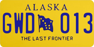 AK license plate GWD013