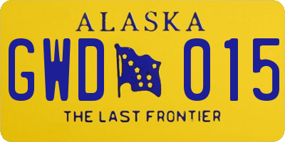 AK license plate GWD015