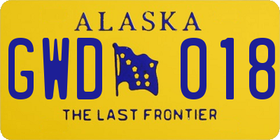 AK license plate GWD018