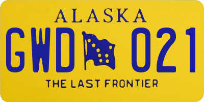 AK license plate GWD021