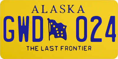AK license plate GWD024