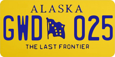 AK license plate GWD025