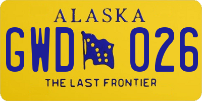 AK license plate GWD026