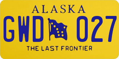 AK license plate GWD027