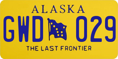 AK license plate GWD029
