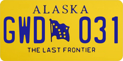 AK license plate GWD031