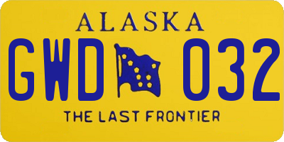 AK license plate GWD032