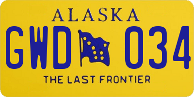 AK license plate GWD034