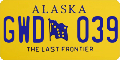 AK license plate GWD039