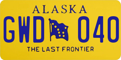 AK license plate GWD040