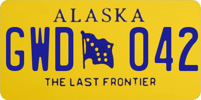 AK license plate GWD042