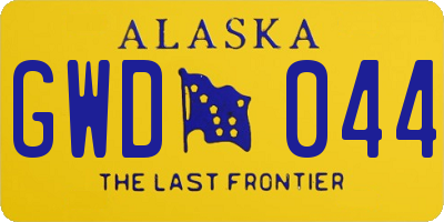 AK license plate GWD044