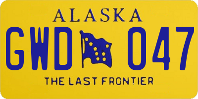 AK license plate GWD047