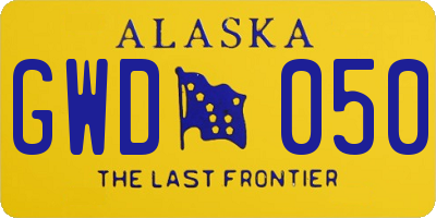 AK license plate GWD050