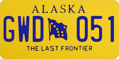 AK license plate GWD051