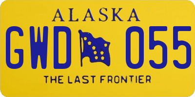 AK license plate GWD055