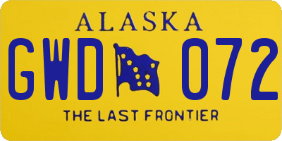 AK license plate GWD072
