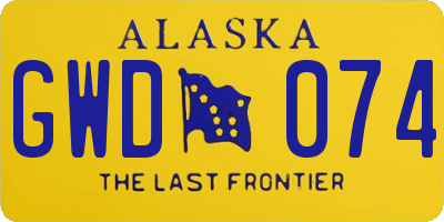 AK license plate GWD074