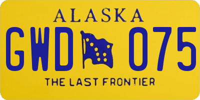 AK license plate GWD075