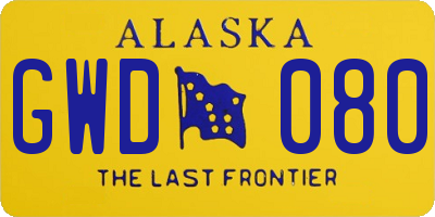 AK license plate GWD080